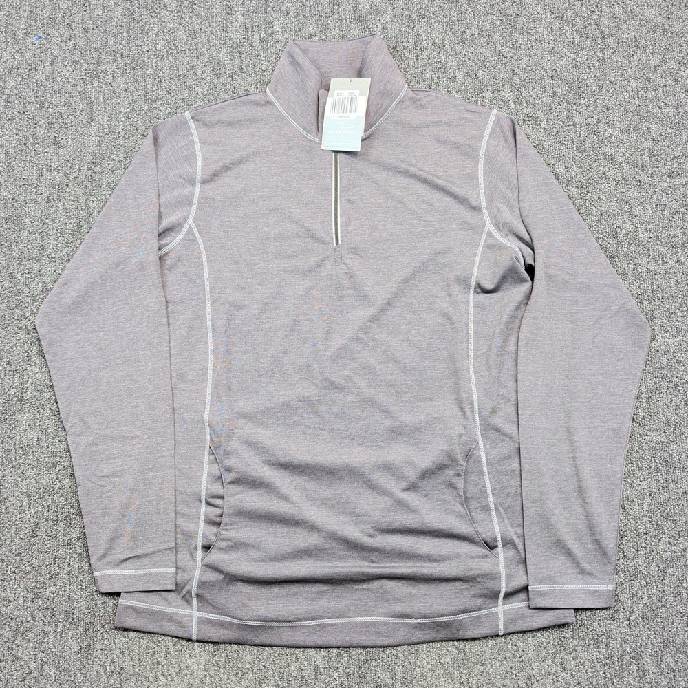Page & Tuttle Cool Swing 1/4 Zip Pullover Medium Grey Performance Activewear NWT